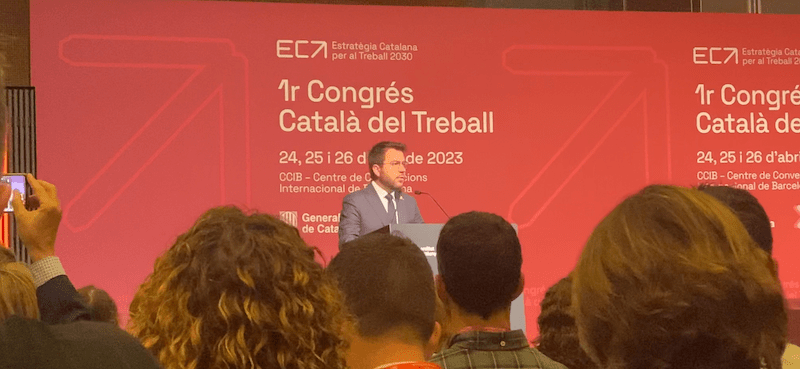presentacion-presidente-generalitat-pere-aragones-congreso-trabajo-barcelona-noticias