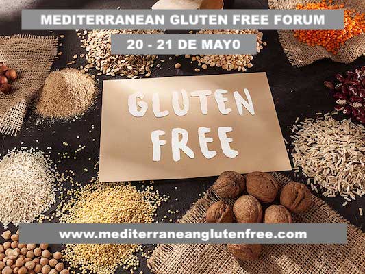 Gluten free flour and cereals millet, quinoa, corn bread, brown buckwheat, rice with text gluten free
