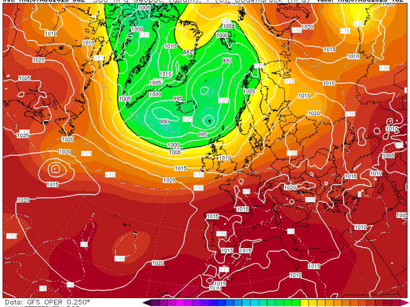 La previsión viernes 8 de agosto de&nbsp;2025.