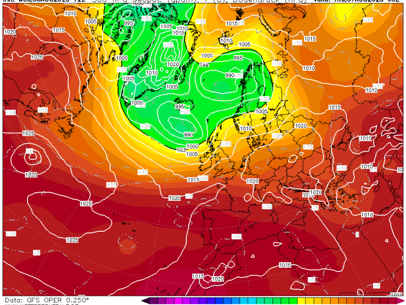 La previsión jueves 7 de agosto de&nbsp;2025.