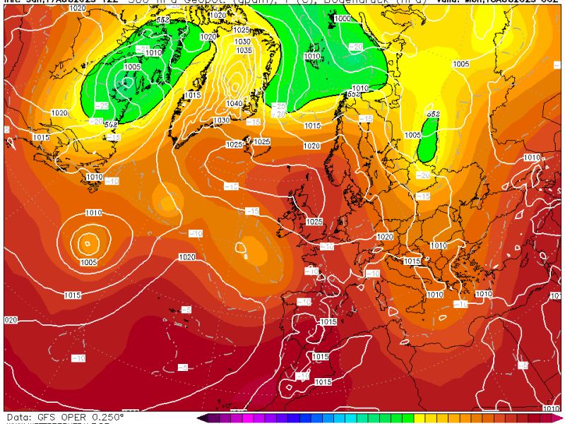 La previsión lunes 18 de agosto de&nbsp;2025.