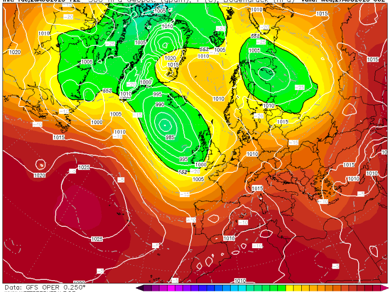 La previsión miércoles 27 de agosto de&nbsp;2025.