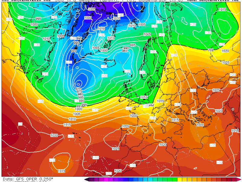 La previsión lunes 3 de Noviembre de&nbsp;2025.