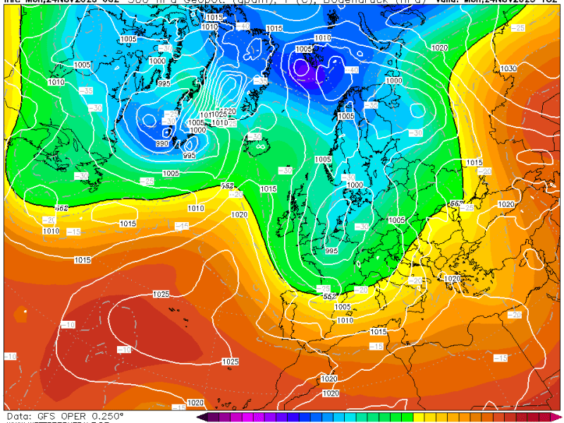 La previsión martes 25 de Noviembre de&nbsp;2025.