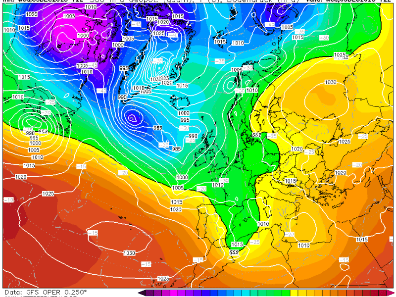 La previsión jueves 4 de Diciembre de&nbsp;2025.