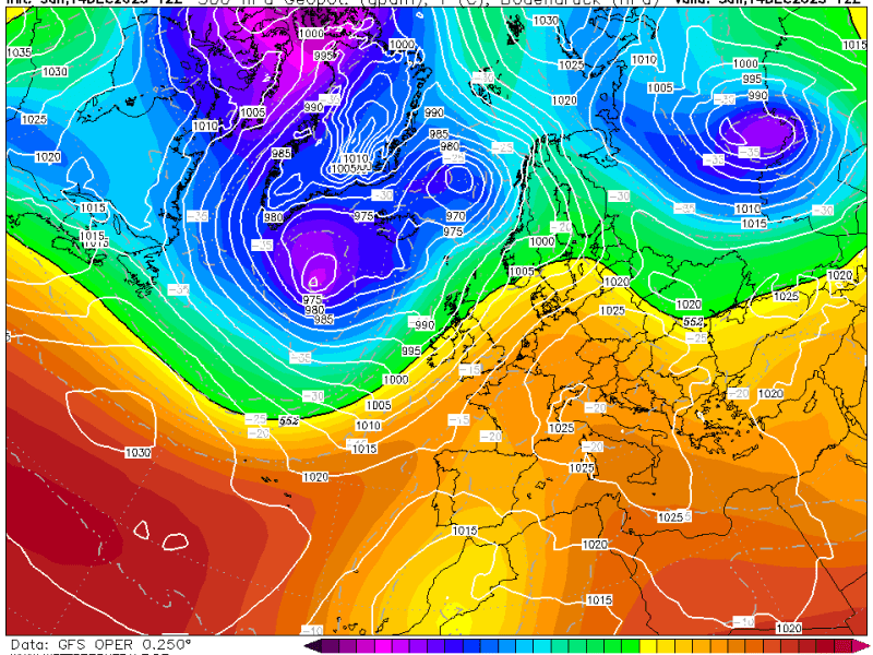 La previsión lunes 15 de Diciembre de&nbsp;2025.