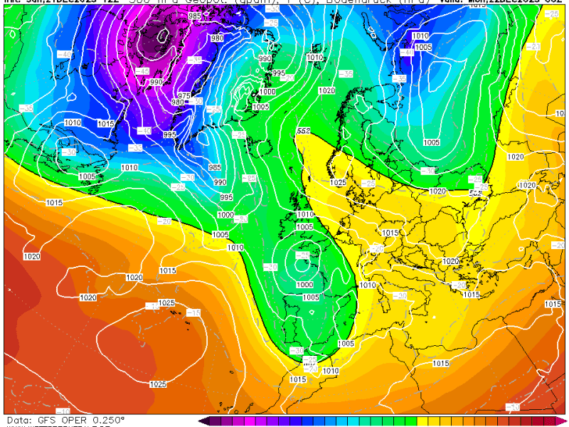 La previsión lunes 22 de Diciembre de&nbsp;2025.