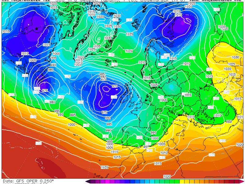 La previsión miércoles 28 de Enero de&nbsp;2026.