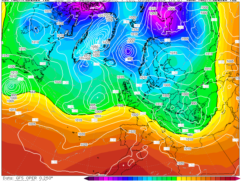 La previsión miércoles 18 de febrero de&nbsp;2026.