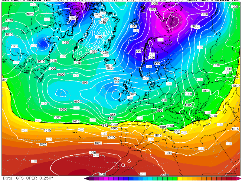 La previsión jueves 12 de febrero de&nbsp;2026.